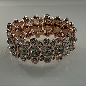 Elegant Rose Gold Bracelet with Crystal Accents NWOT